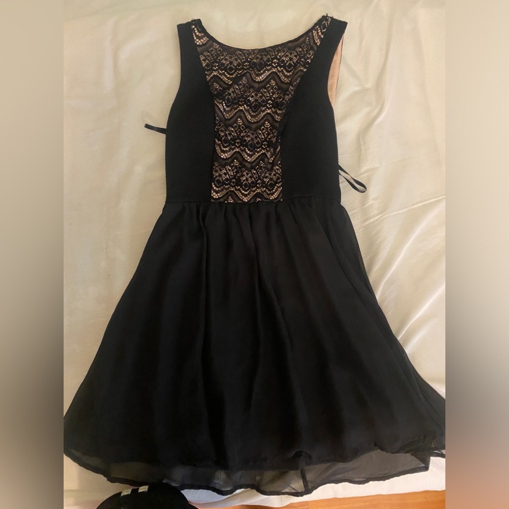 Lily Rose Black and Pink Lace Dress Size 3